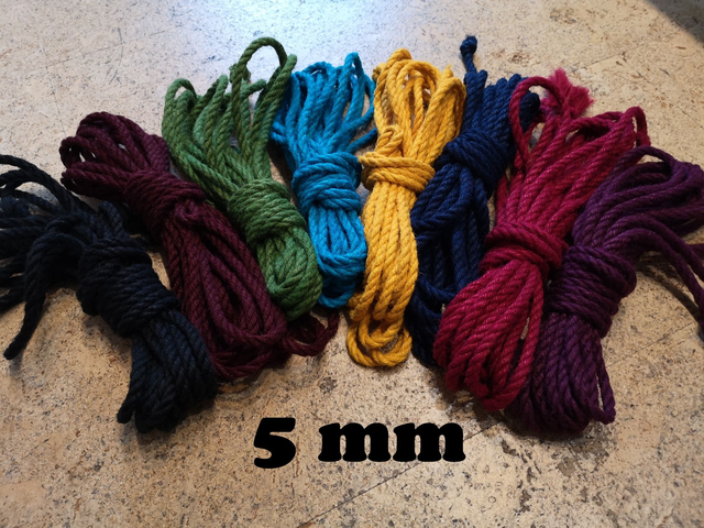 Hanf Seil 5mm / 8 Meter --- 4 plus 1
