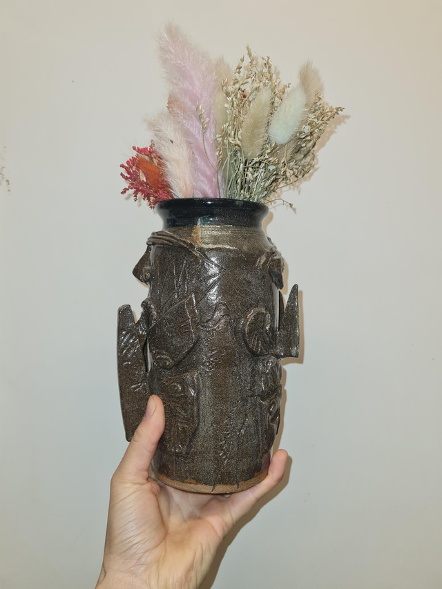 Vase totem double tête