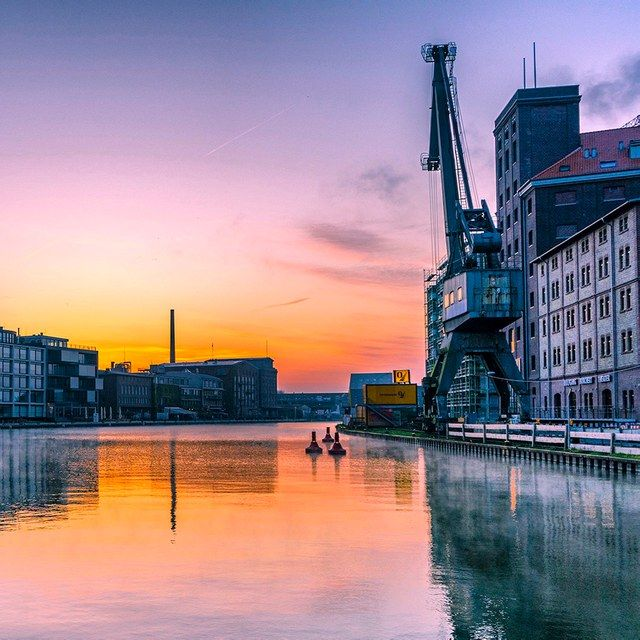 Hafen im Sonnenuntergang