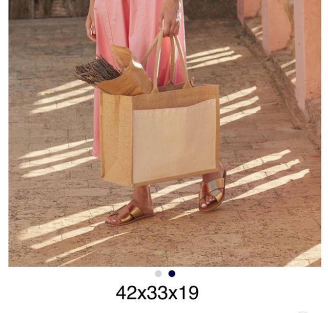 Sac cabas en toile de jute grand format