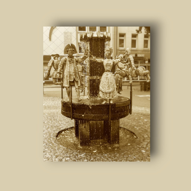 Retro-Postkarte Krefeld: Puppenbrunnen (2)