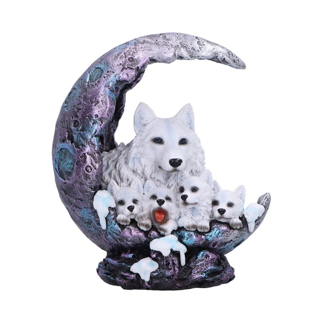 Winter Moon Wolf Ornament with LED