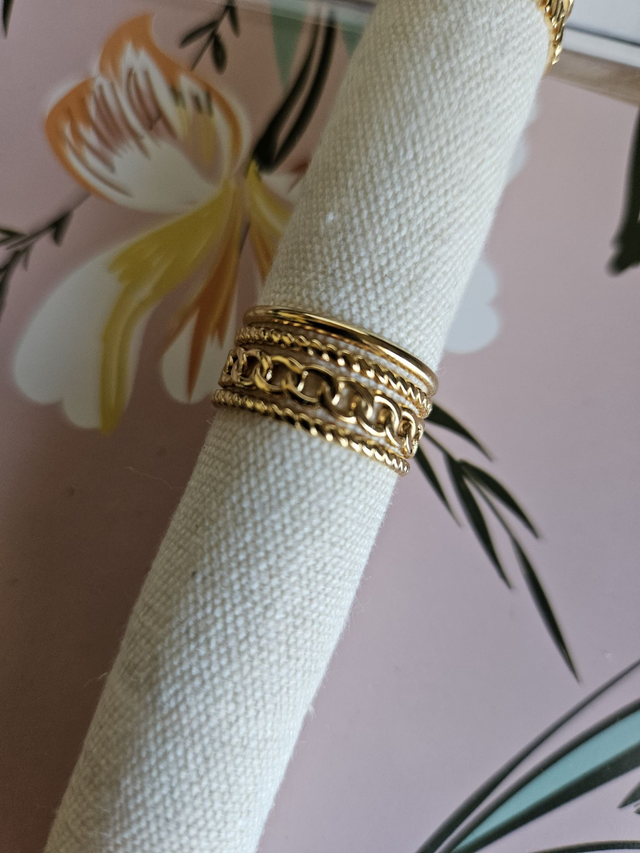 BAGUE DORE REGLABLE ACIER INOXYDABLE MODELE 2