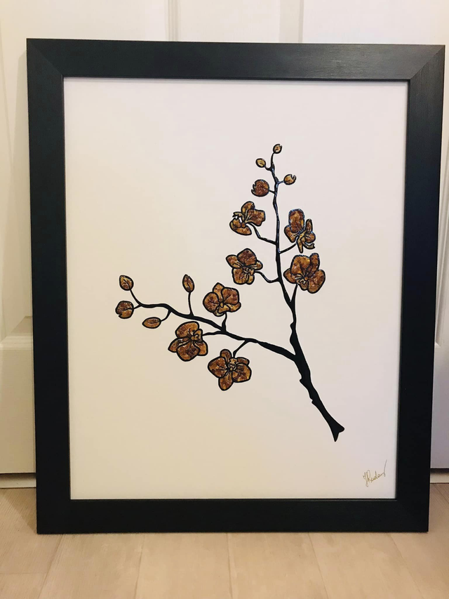 ORCHID - Baltic Amber Art