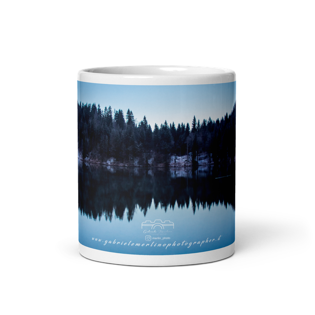  Tazza bianca lucida Laghi di Fusine winter 