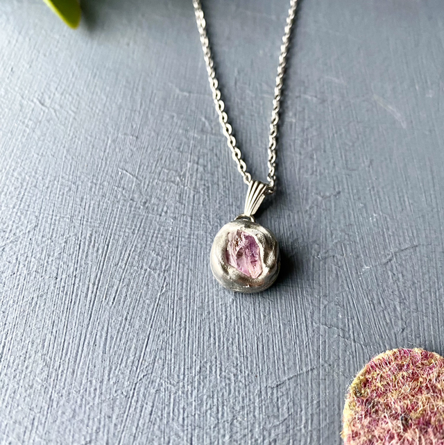 Scottish Amethyst pendant with necklace