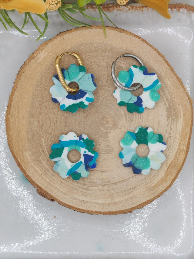 Fleur Leady blanc bleu réversible