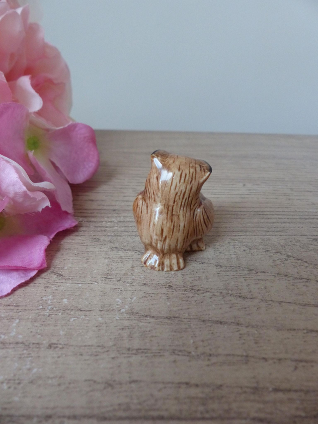 Figurine miniature chouettes, famille chouettes en porcelaine vintage, chouettes à collectionner, cadeau couple ami famille soutien aide