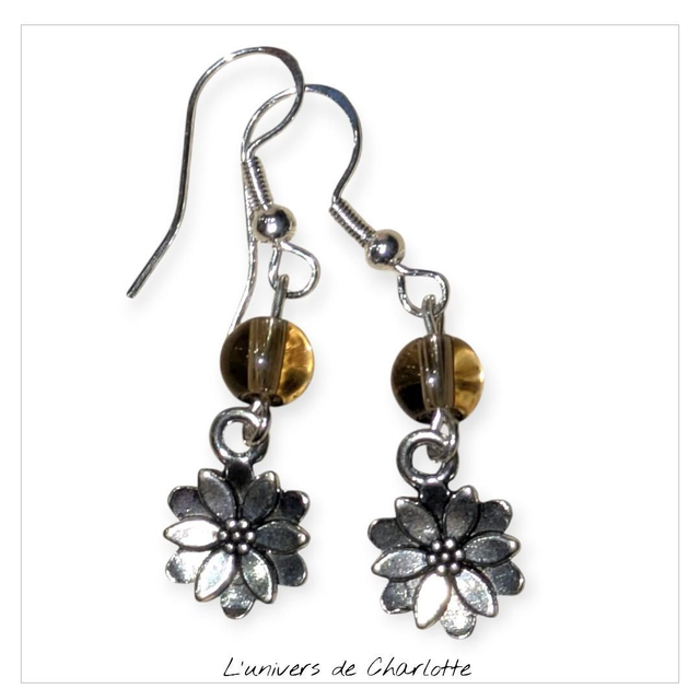 Boucles d&#039;oreilles &quot;Quartz fumé&quot; BO-137