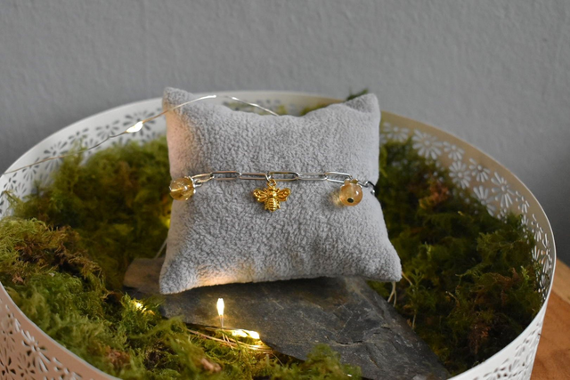Edelstahl Armband mit Biene