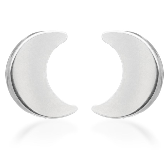 Titanium Moon Stud Earrings - pair