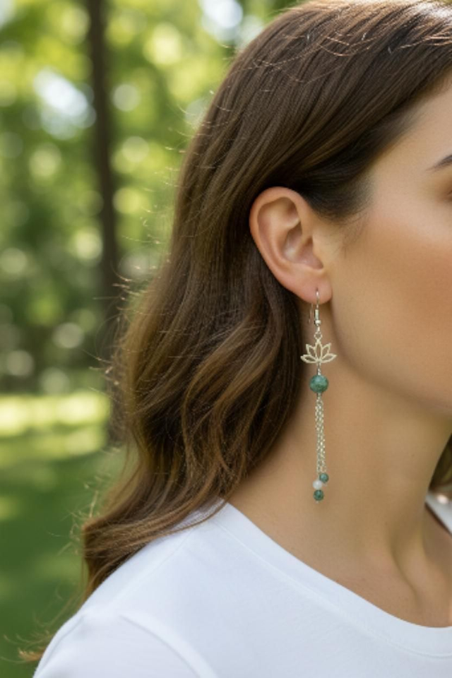 Boucles d'oreilles Agate Arbre -Ancrage, Ăquilibre