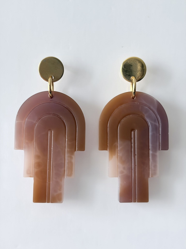 MIAMI blanc marbré marron &amp; nude