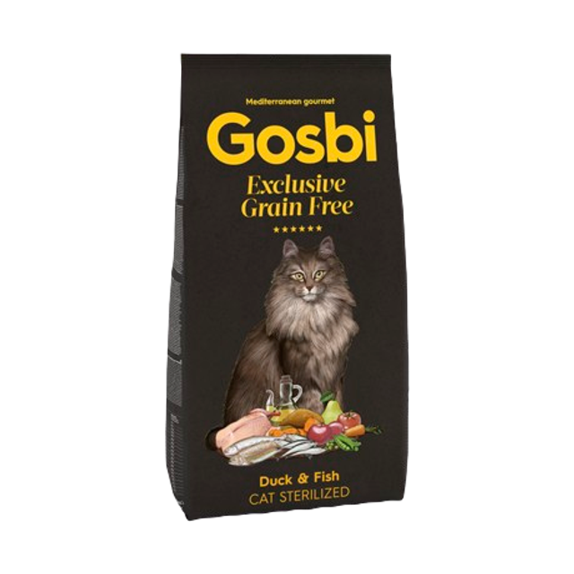 Croquettes Gosbi Exclusive Grain Free Duck &amp; Fish Cat Sterilized