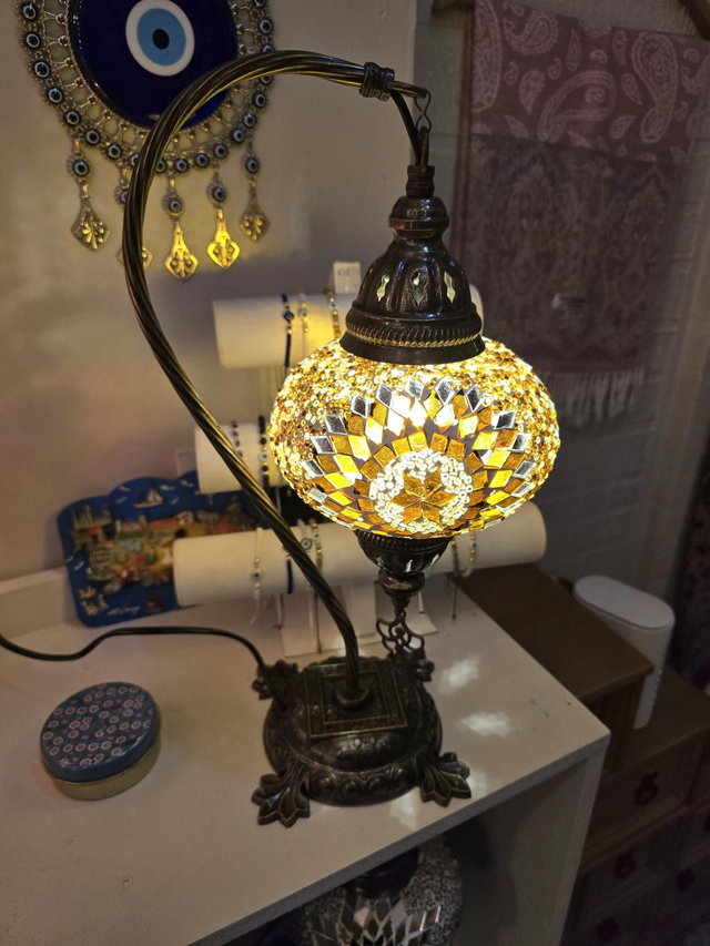 Large Mosaic Swanneck Table Lamp