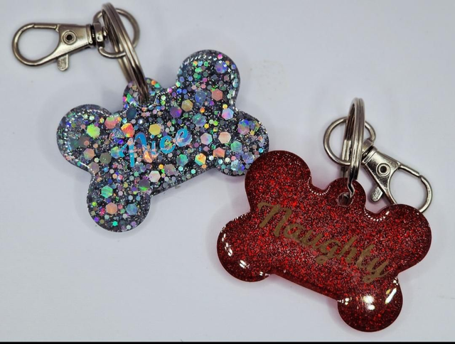 Naughty and Nice dog tags