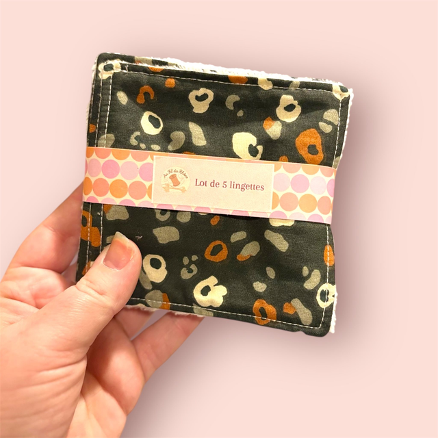 Lingettes léopard - lot de 5