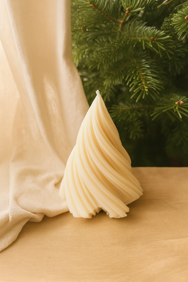 Bougie sapin ondulations