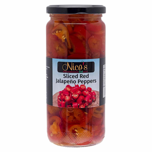 SLICED RED JALAPENO PEPPERS 480g brand varies