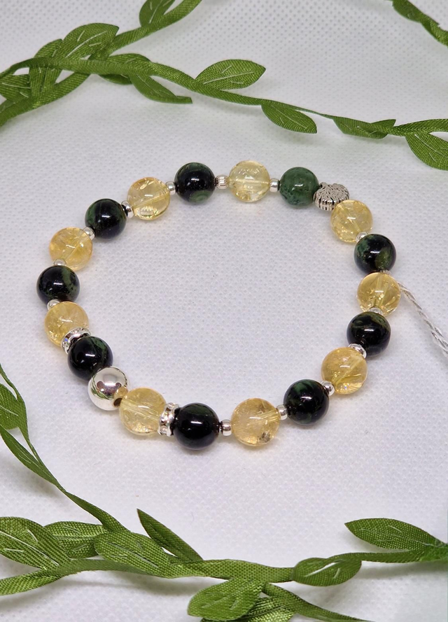 Bracelet Jaspe Kambaba et Citrine en 0,8 cm 