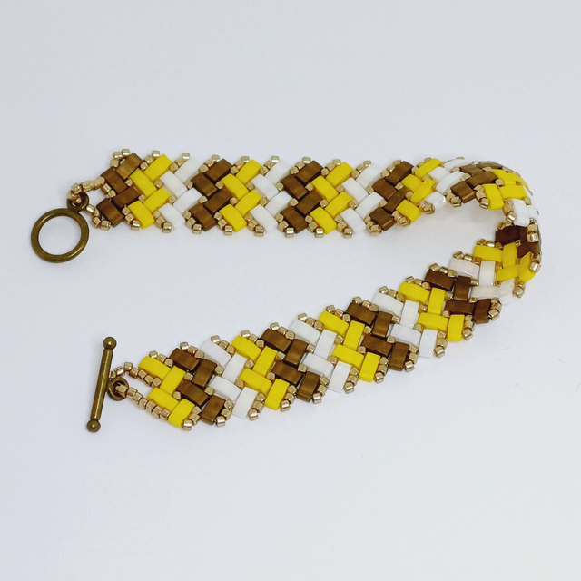 MARTHE JAUNE MARRON BLANC