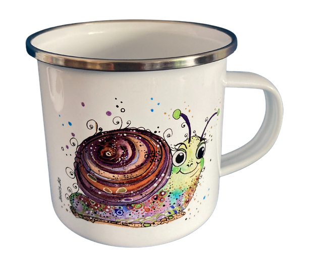 Emailletasse "Schnecke"