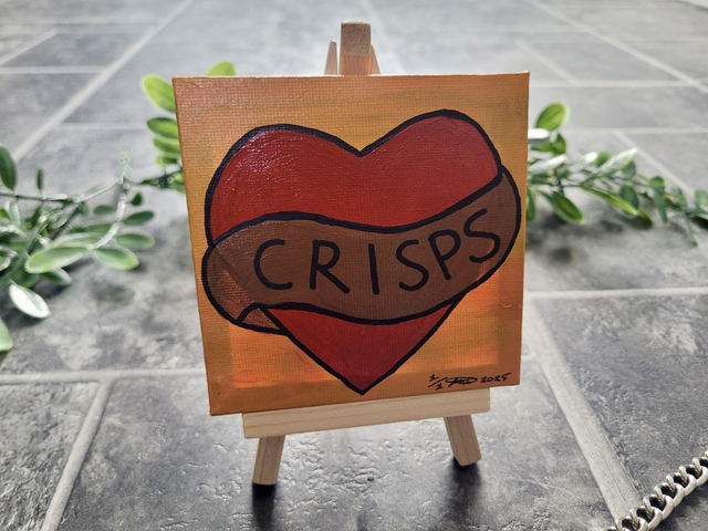 Original Mini Canvas Painting - Heart ‘CRISPS’