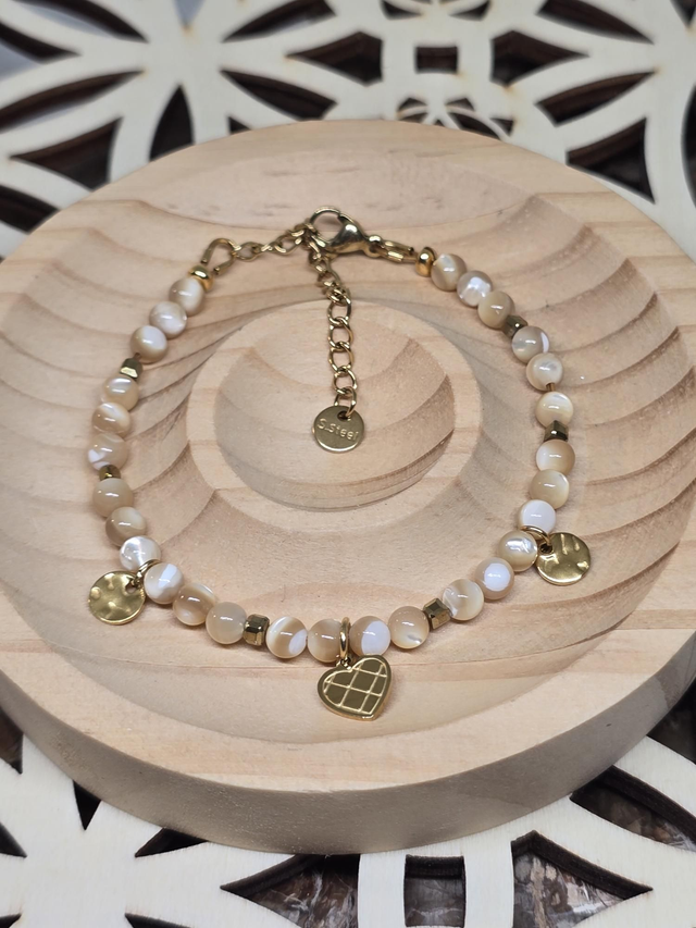 Bracelet Nacre doré 0,4 cm
