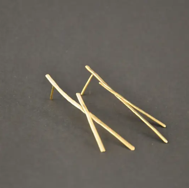 Boucles d’oreilles pendantes « Herbes folles » / Cécile Vitrant