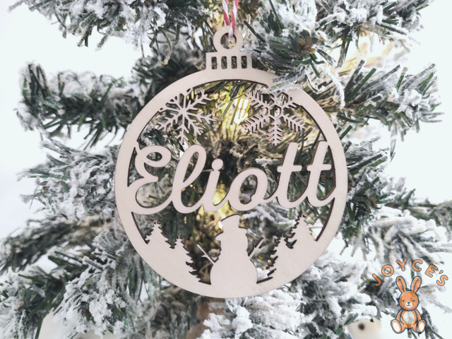 Boule de noël personnalisée - 9 cm - Modèle Eliott