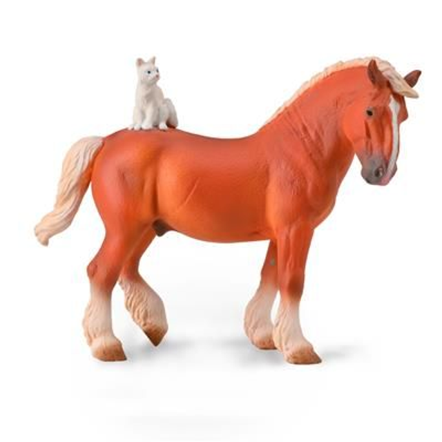 Collecta Pays du cheval >  Chevaux - Échelle 1:20    88916  Cheval de trait avec chat