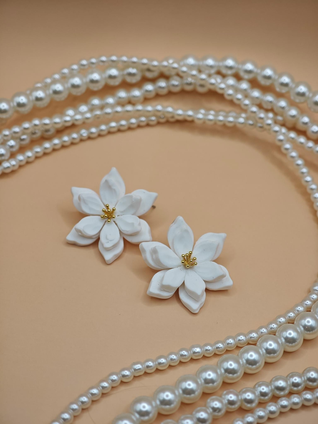 Veliko bela božična zvezda s pozlačeno sredico