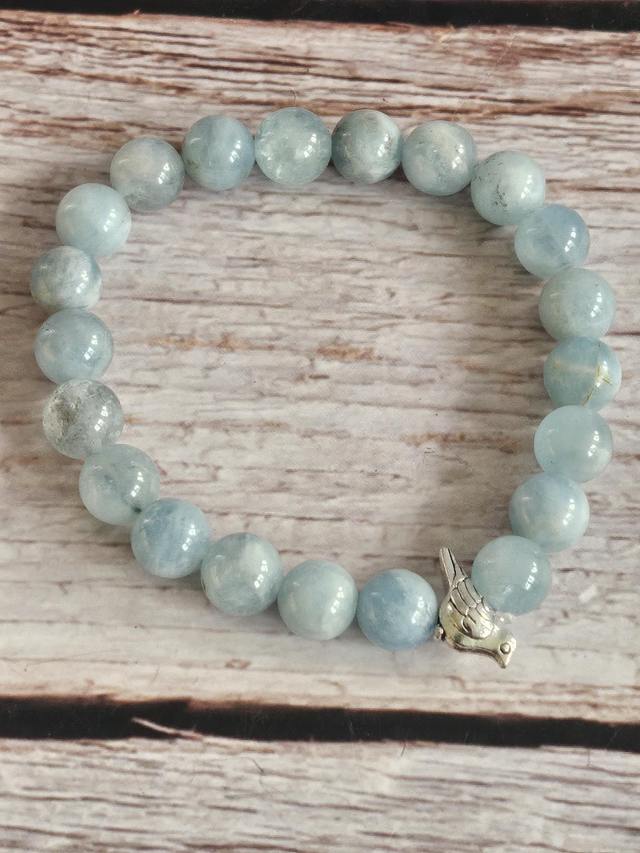 Bracelet en Aigue-marine – 8 mm