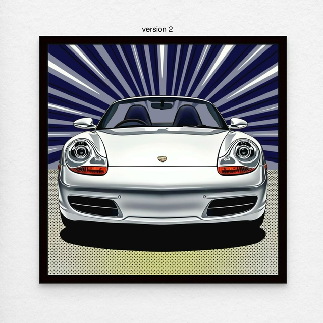 Porsche Boxster 20x20 framed stretched canvas
