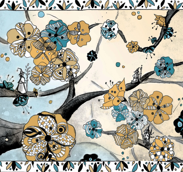 Carte - Affiche " Dans les cerisiers "