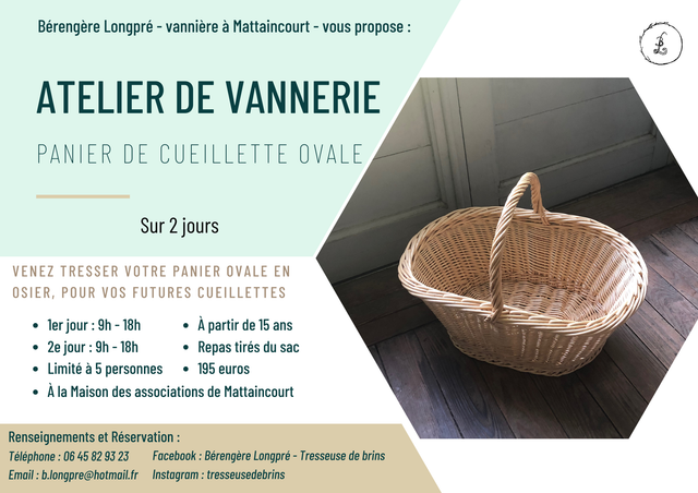 Stage vannerie : panier de cueillette ovale (2 jours)