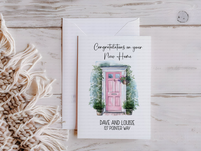 Personalised Front Door design new home card