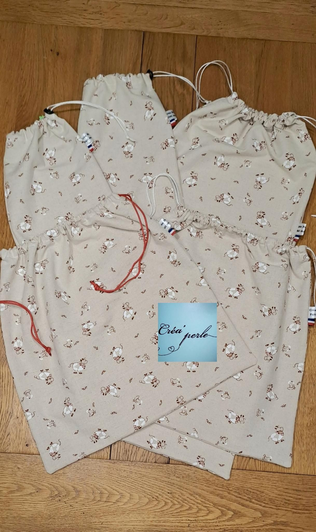 Sac à pain décors animaux de la ferme