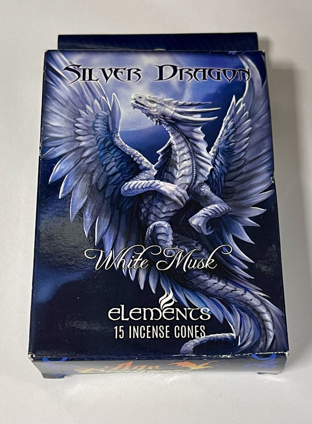 Elements Incense Cones- Silver Dragon (White Musk)