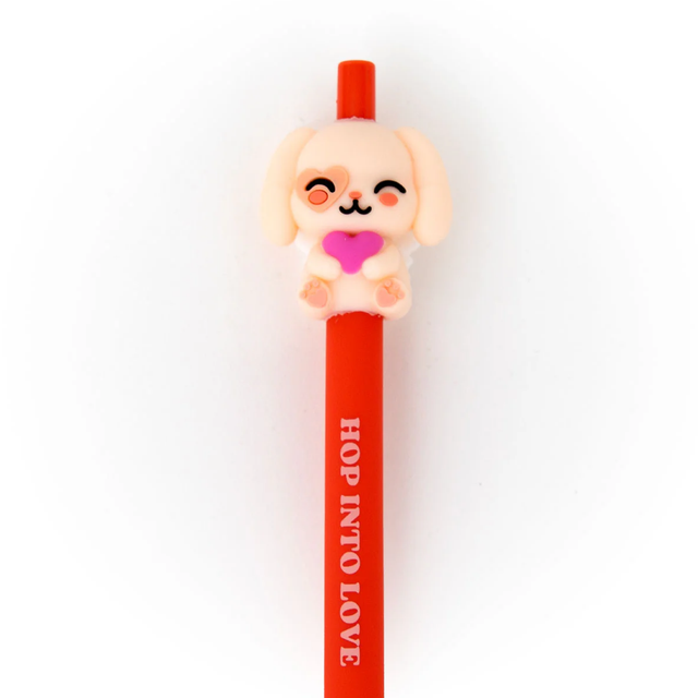 Penna a scatto Coniglietto Cupido 3D - Rossa