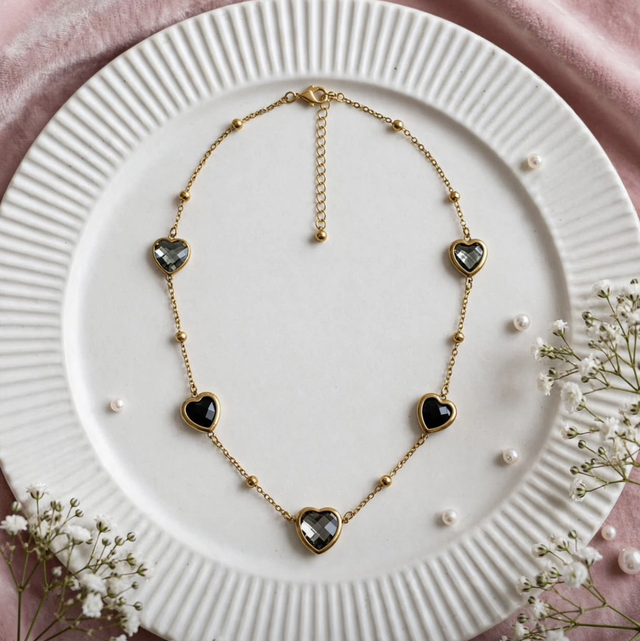 Collana Cuori di Luce Nero 