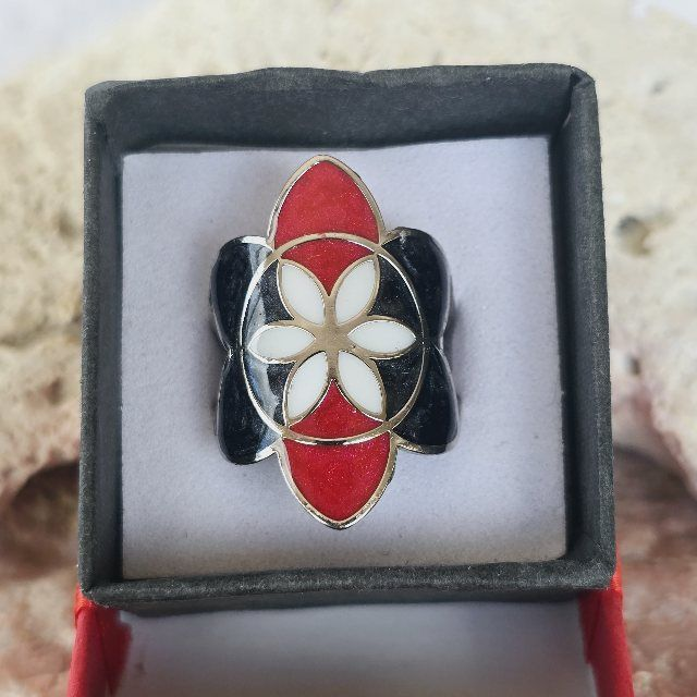 Bague graine de vie rouge noir stade toulousain