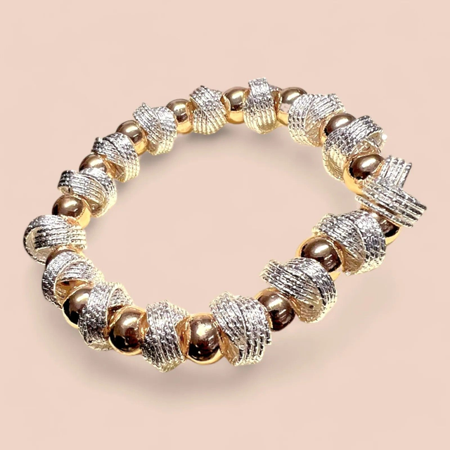 Silver &amp; Gold Bead Bracelet