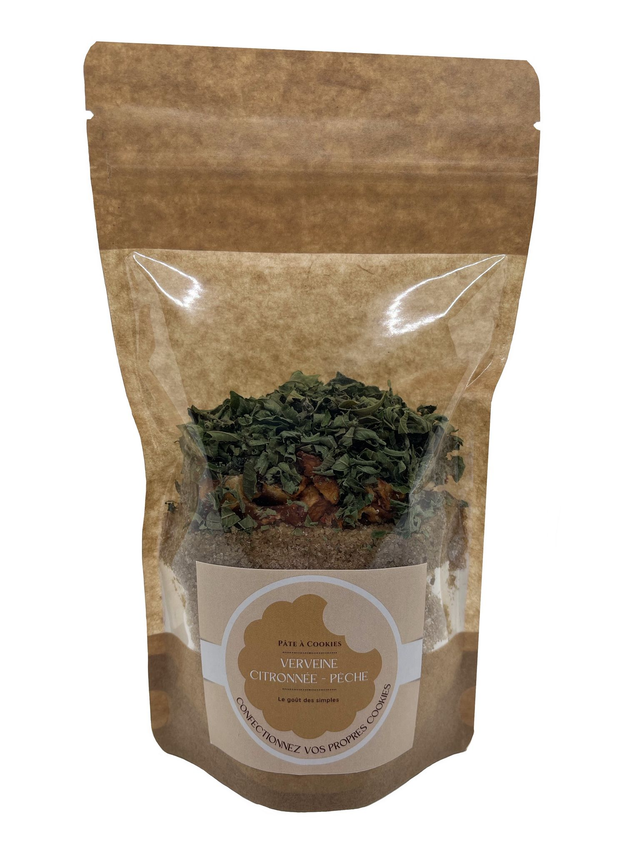Pâte à cookies pêche et verveine citronnée 
