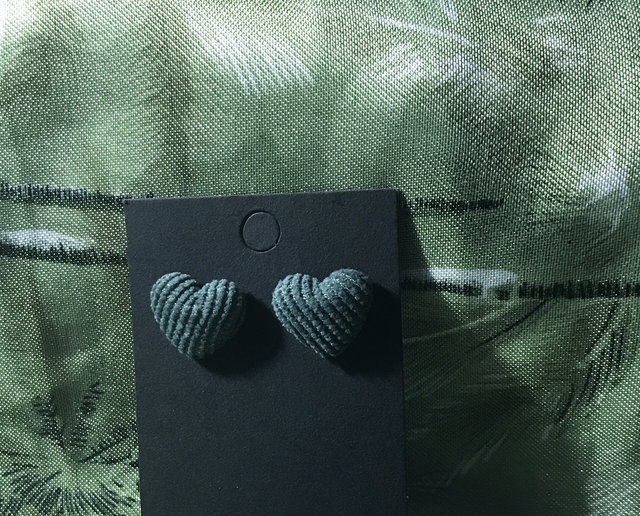 Green Fabric Studs Plain - FSP25