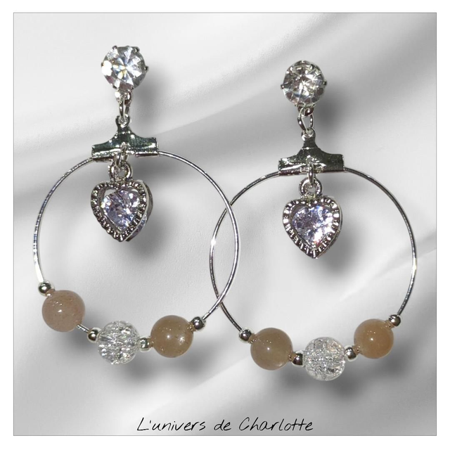Boucles d&#039;oreilles &quot;Pierre de soleil&quot; BO-164