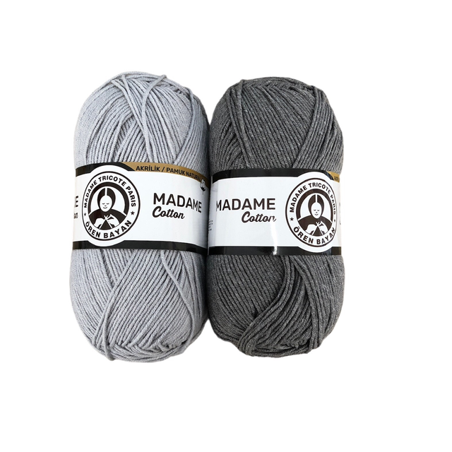 Madame Tricote Cotton DK - Greys &amp; Black