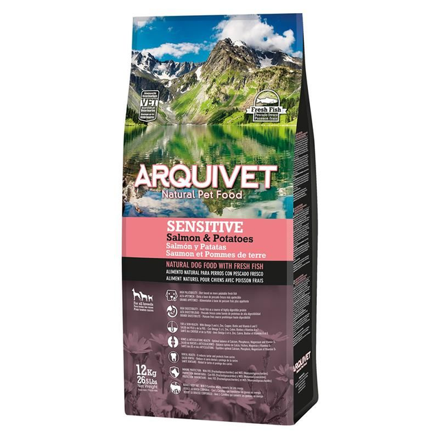 Croquettes pour chiens adultes - Saumon et pommes de terre - 12 Kg - Arquivet / ARQ1036