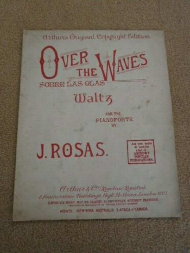 Over the Waves Waltz by Rosas Easily Arranged for Piano Sheet Music