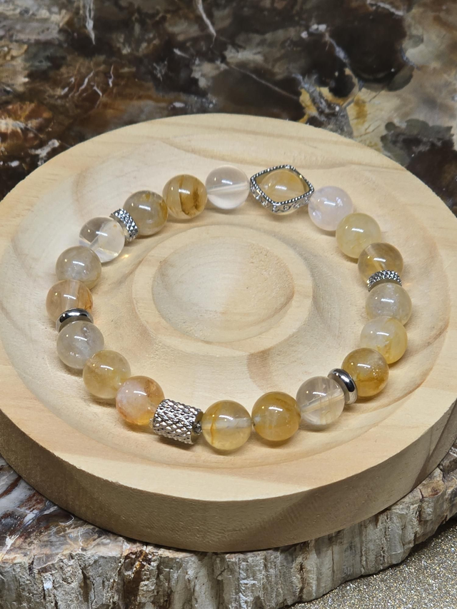 Bracelet Quartz Hématoïde jaune 0,8 cm